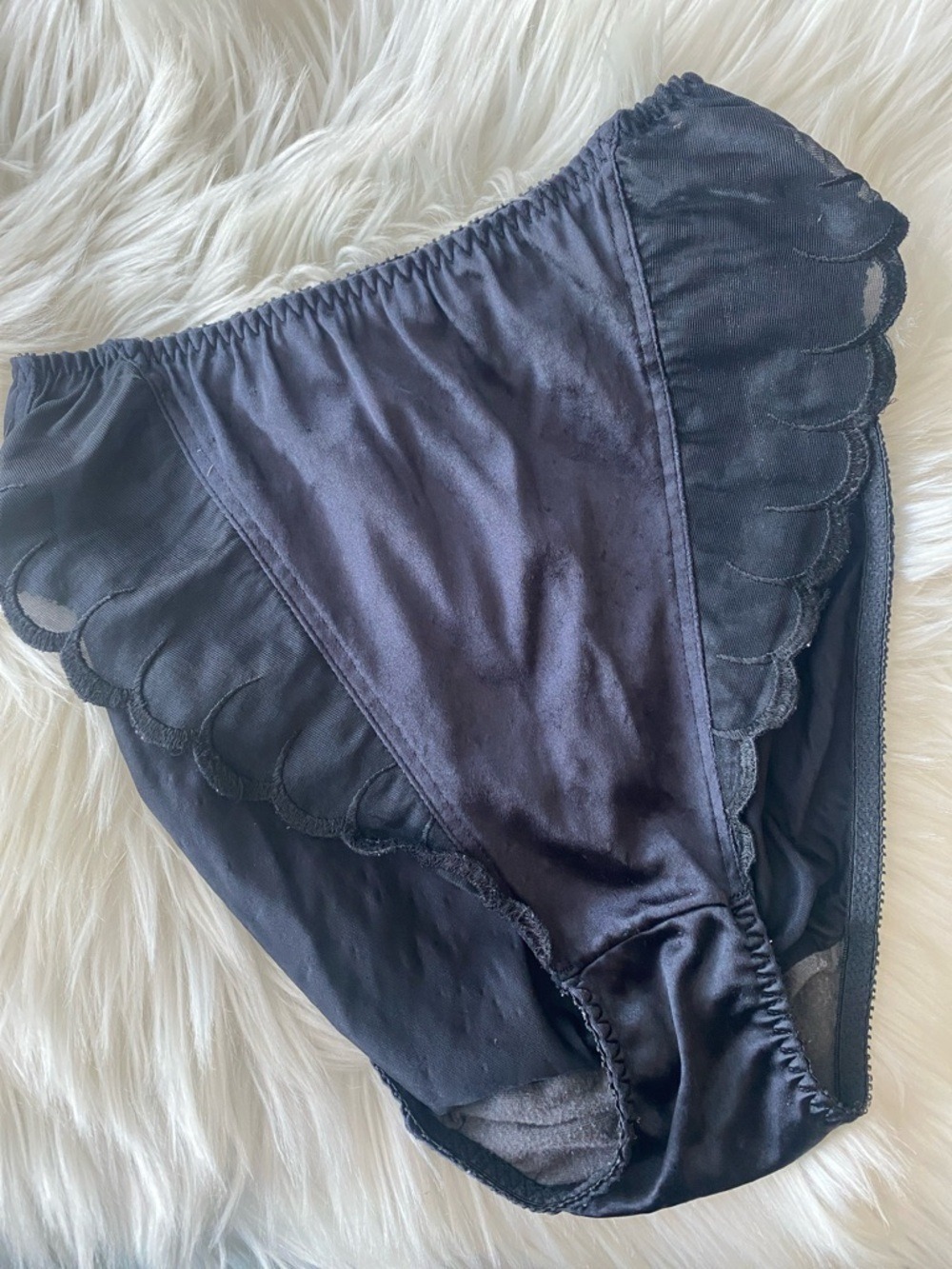 Olga vintage High-Waist second skin & Lace Briefs - Black
